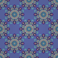 Ornate floral seamless texture, endless pattern with vintage mandala elements.