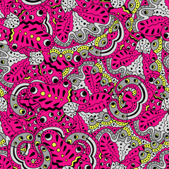 Colored doodle seamless pattern