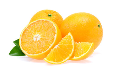 Orange fruit isolated on white background