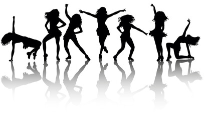 silhouette of a sexy girl dancing big collection