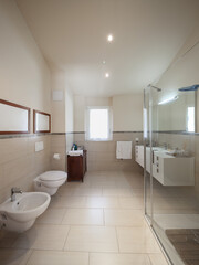 Fototapeta na wymiar Interiors of modern apartment, bathroom