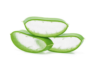 Aloe vera fresh leaf isolated on white background