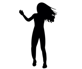 silhouette of a sexy girl dancing