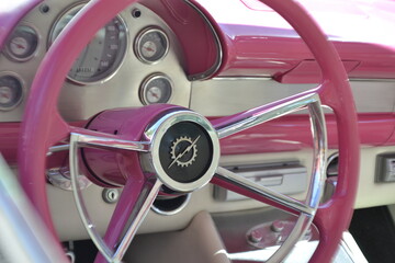Pink steering wheel