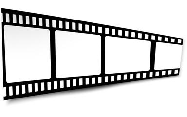 Film, movie, photo, filmstrip on white in black and white colors