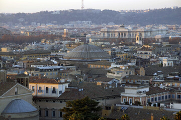 Rome (Italy). Dome of the Pantheon of Agrippa in the urban center of the city of Rome