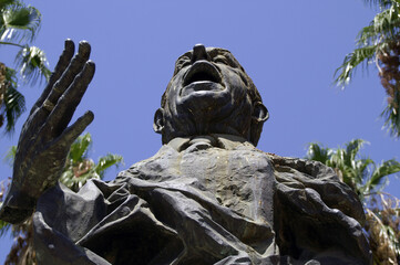 Fototapeta premium Sevilla (Spain). Tribute to the cantaor Antonio Mairena in the Gardens of Rafael Montesinos of the city of Seville