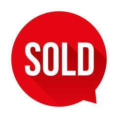 Sold speech bubble vector