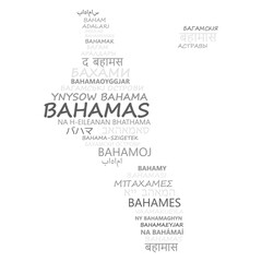 Bahamas. Business and travel concept background. Word cloud with country name in different languages of the world.
