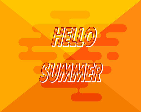 Abstract yellow background with  hello summer. Vector illustration