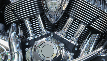 Détail d'un moteur de moto