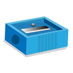 Illustration of pencil sharpener on white background, education concept. Isolated Vector.