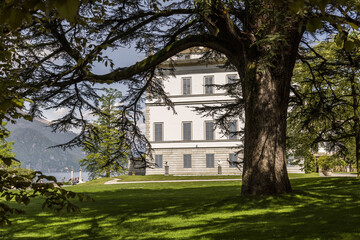 Fototapeta na wymiar The gardens of Villa Melzi d'Eril, Lake Como, Lombardy, Italy.