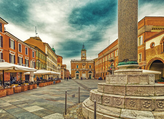 main square in Ravenna in Italy - obrazy, fototapety, plakaty