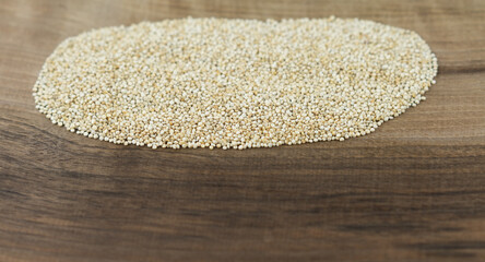 quinoa on wooden board