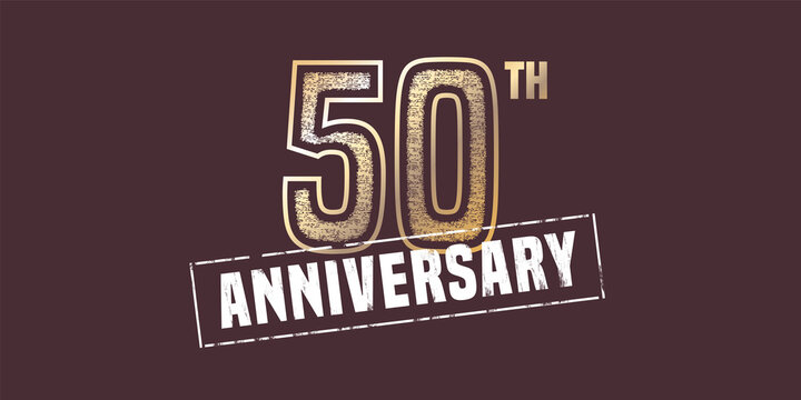 50 years anniversary vector icon, logo