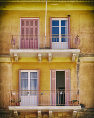 Greece Nafplion, balcony of a vintage house