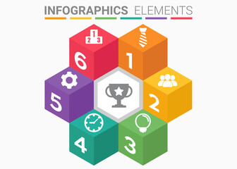 INFOGRAPHICS element abstract design the number round template