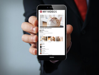 cats video streaming businessman smartphone