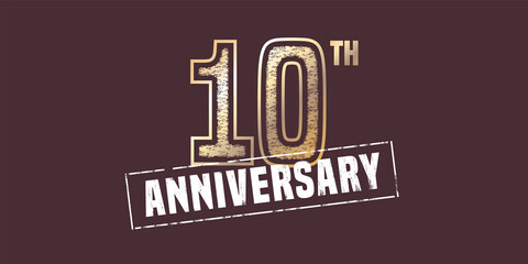 Obraz premium 10 years anniversary vector icon, logo