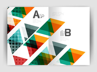 Vector triangle business annual report cover print template