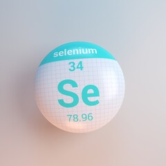 3D rendering periodic table icon selenium