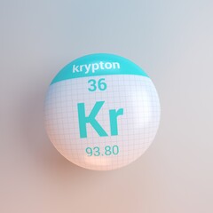 3D rendering periodic table icon krypton