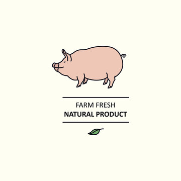 Farm fresh Natural product Line animals set Pig