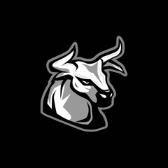 Bulls Head Black and White