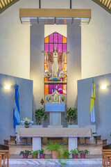 Modern Church Altar Interior View