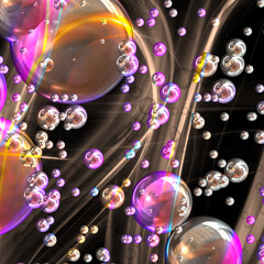 abstract background with ray light and baubles