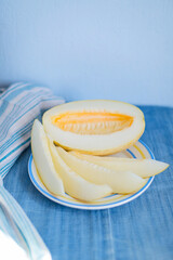 Sweet Yellow Melon Slices Healthy Food
 