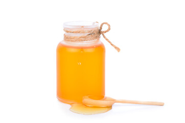honey jar isolated on white