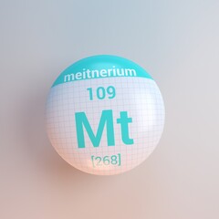 3D rendering periodic table icon meitnerium