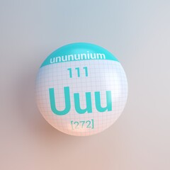 3D rendering periodic table icon unununium