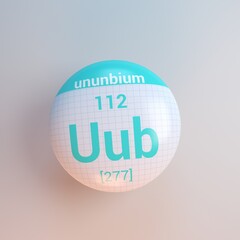 3D rendering periodic table icon ununbium
