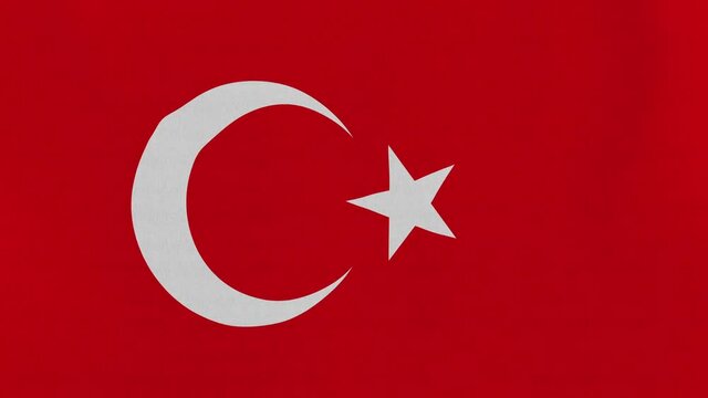 Loopable: Flag of Turkey...Turkish official flag gently waving in the wind. Highly detailed fabric texture for 4K resolution. 15 seconds loop.