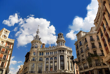 Fototapeta na wymiar Street and houses at Madrid Spain