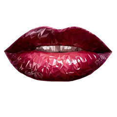 Vector illustration of lips in style Low Poly.