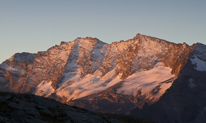 Levanne, in the lights of sunrise in Gran Paradiso Park