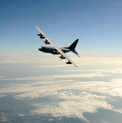 Cargo airplane in flight