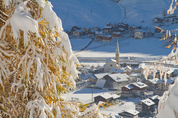 Europe, Lombardy, Sondrio, Valtellina. Livigno town after a snowfal. Valtellina - Lombardy