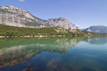 Fototapeta na wymiar Cavedine lake in lakes valley - Trentino - Italy