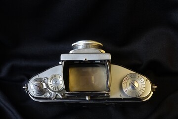 Vintage Camera. Old photo.Vintage camera last century mechanics. The old camera. Film cameras last...