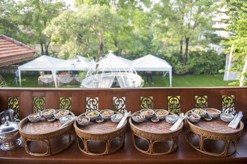Thai wedding food and wedding decoration