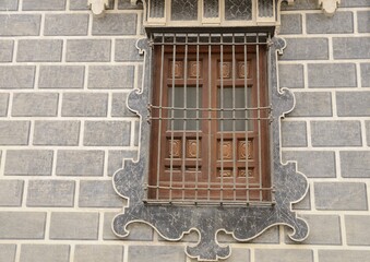 Window on historical building in Granada, Spain