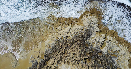 clear water of the Mediterranean Sea. Drone Point of View.  © Kateryna