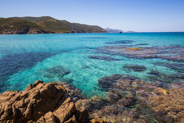 Corse, the clean water from Ostriconi beach on the Balagne, France
