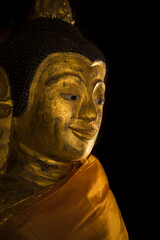 Fototapeta na wymiar Old Buddha face in thai temple.