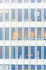Windows on a modern office building in a sunny day with Tilt-Shift effect